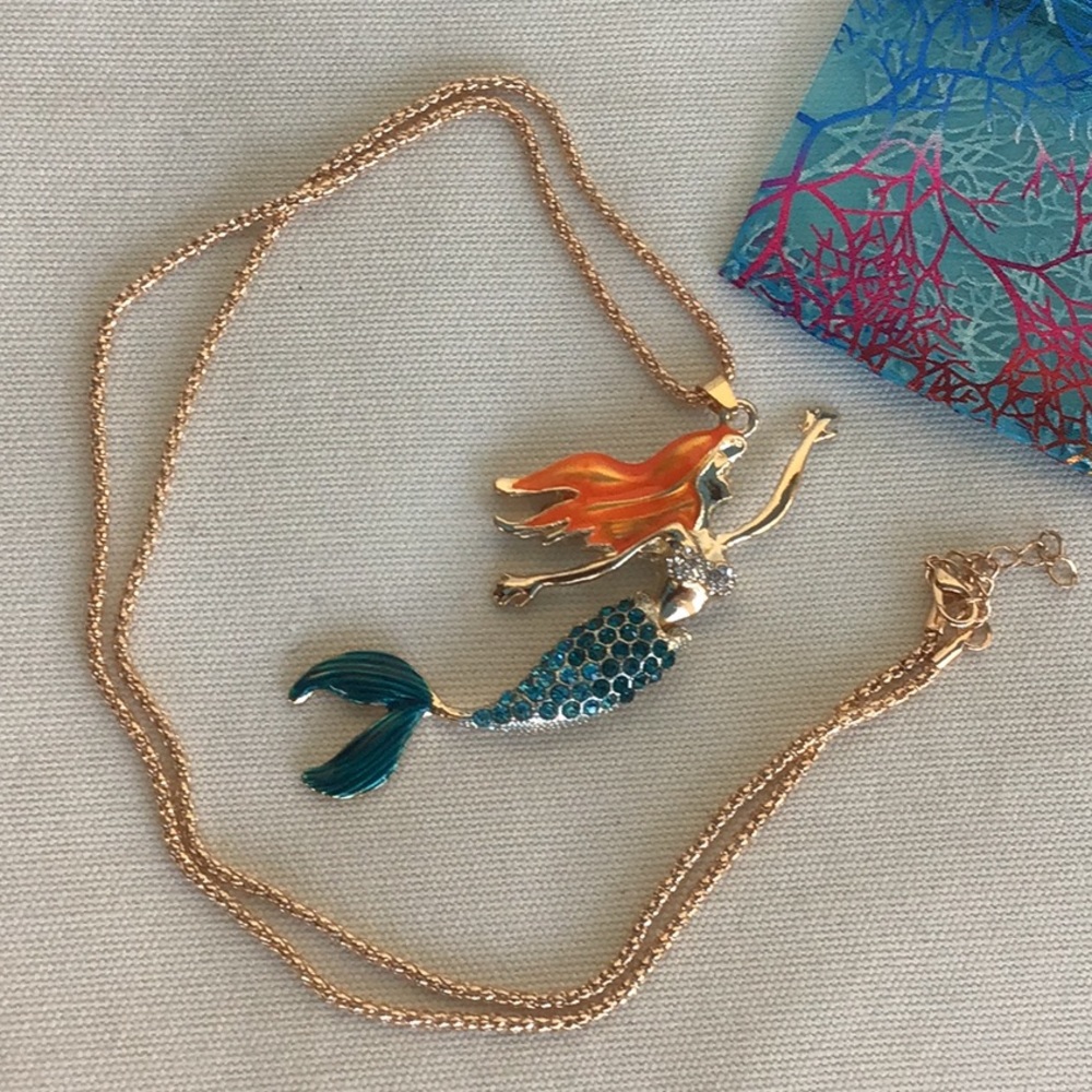 Boutique NEW - mermaid bling rhinestone necklace - Picture 3 of 5